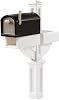 Step2 Mailmaster Hudson Mailbox & Post with Planter, Weather Resistant, Large Outdoor Mailboxes, Made of Durable Plastic, Easy to Install, Flag Included, White & Black