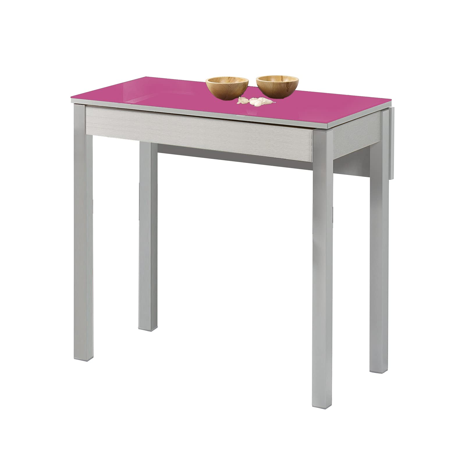 Table de cuisine à aile tombante fuchsia pour studio étudiant