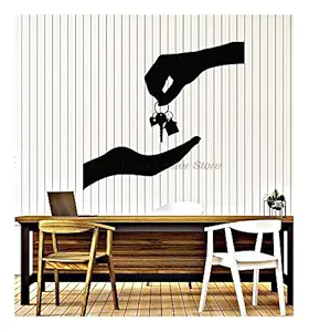 GADGETS WRAP Real Estate Agency House Key Vinyl Wall Decal Real Estate Agent Home Decor Shop Window Window Glass Door Sticker Wall Decoration Decal Sticker
