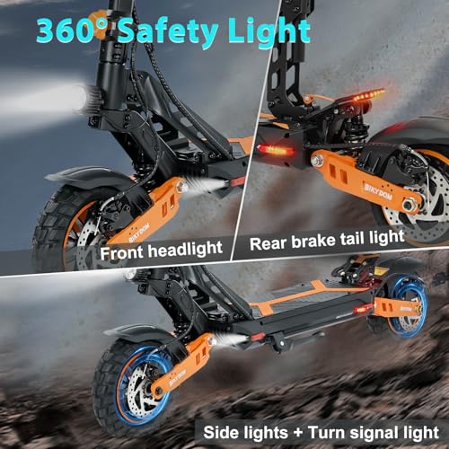 Electric Scooter Adults, 1600 W Motor Up to 50 Miles Range & 40 MPH Top Speed, 10″ Off Road Tire Folding E-Scooter with Detachable Seat for Teen Commuting (UL 2272tested)