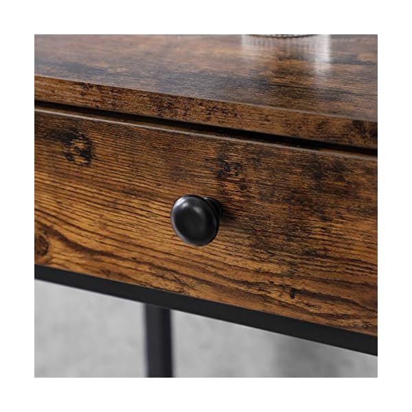 VASAGLE Console Table, Entrance Table, Sofa Table with 2 Drawers, Steel Frame, Stable, for Hallway, Bedroom, Living Room, Industrial Style, Rustic Brown and Black LNT010B01 - Image 8