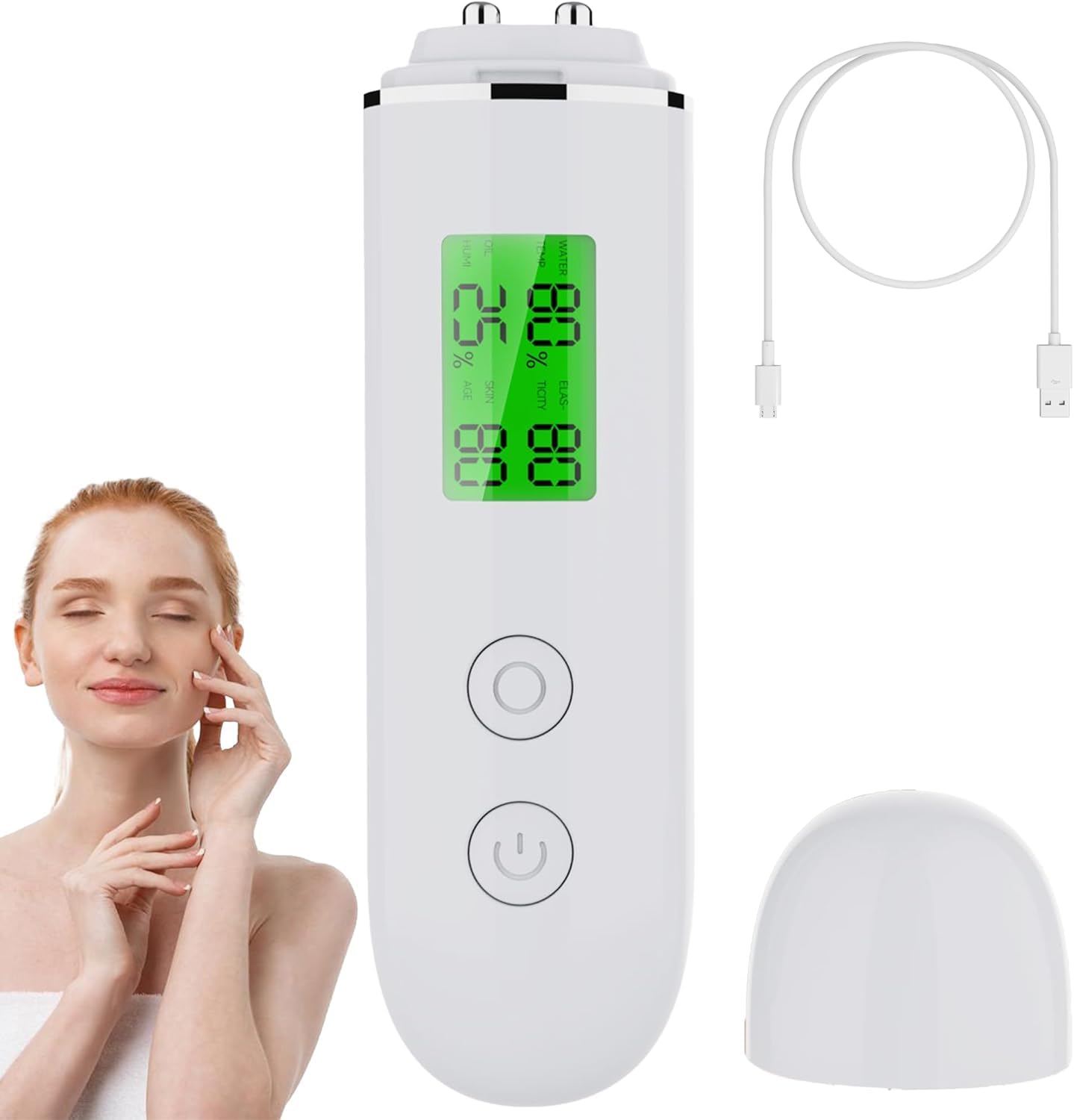 Moniteur d'hydratation, compteur d'hydratation de la peau, moniteur d'hydratation de la peau, moniteur d'huile du visage analyseur d'hydratation de la peau avec écran LCD numérique pour salon de