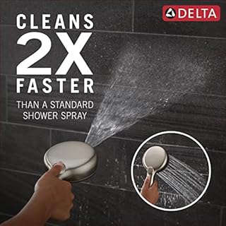 Delta Faucet ProClean Brushed Nickel Shower Head with Handheld, Showerhead with High Pressure Spray, Handheld Shower Head, 6 Spray Settings, SpotShield Brushed Nickel 75740SN