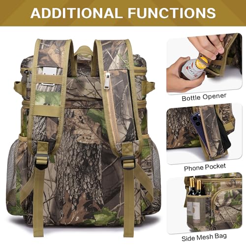 Image of Laripwit 54 /40 Cans Backpack Cooler Insulated Leak-Proof Large Cooler Backpack Double Deck Lunch Backpack for Men Women - Perfect Soft Cooler Bag for Tactical, Camping, Picnic, Beach, Hiking