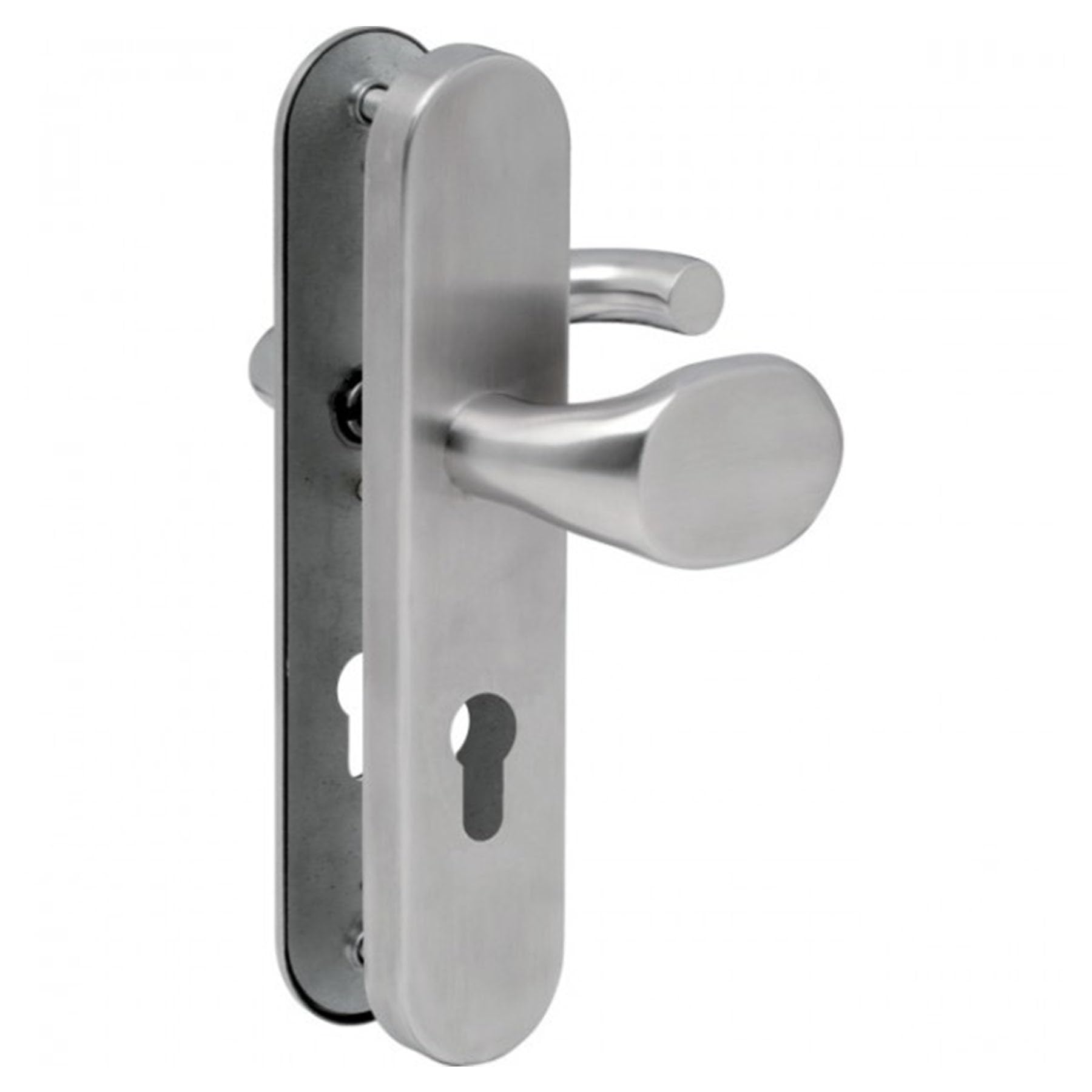 ToniTec Haustür Schutz-Wechselgarnitur 72mm U-Form Edelstahl mit Zylinderabdeckung