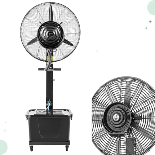 Genérico Ventilador Nebulizador de Pie para Exteriores, 3 Velocidades, Ventiladores de Piso con Ruedas Móviles para Patios, Almacenes, Talleres y Garajes(55cm/22in)