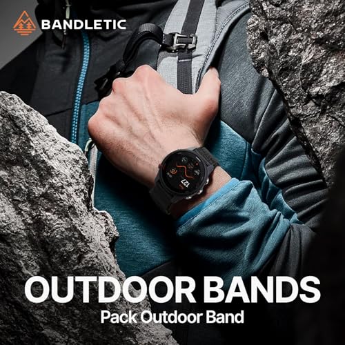Image of Bandletic Compatible with Garmin Forerunner 255 Watch Band, 22mm Quick Rugged Release Soft Sport Nylon Strap for Forerunner 265 /Venu 2 /3 /4 45mm /Vivoactive 4 /Galaxy Watch 3 45mm /PACE 3 /4 /APEX 4 42mm