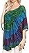 Sakkas 17031 - Sunia Tie Dye Caftan Sleeve Blouse | Cover Up - Royal Blue - OS