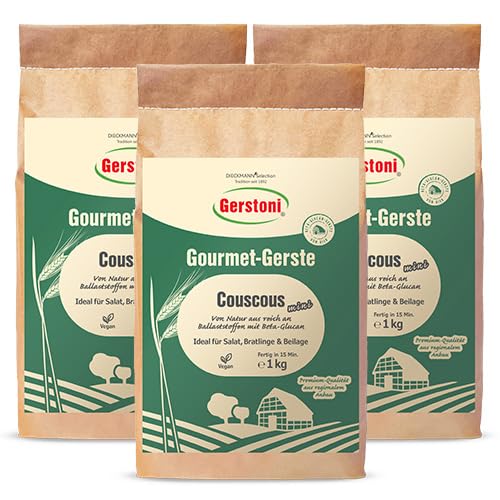 Gerstoni Gersten Couscous 3 x 1kg, ohne Weizen, POWERFOOD aus regionalem Anbau Marke: Gerstoni