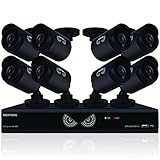 Night Owl Security, 16 Channel 1080 Lite HD Analog Video Security System with 1 TB HDD and 8 x 720p HD Wired Cameras (Black)