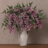 4 Pcs 36' Artificial Nandina Berry Stem, Fake Branches for Vase(Dusty Plum)