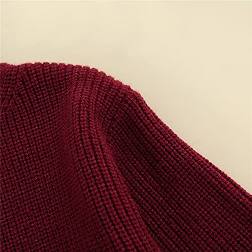 YINGISFITM Toddler Kids Baby Girl Boy Winter Sweater Solid Knitted Oversized Sweatshirt Long Sleeve Shirt Clothes Outfit3