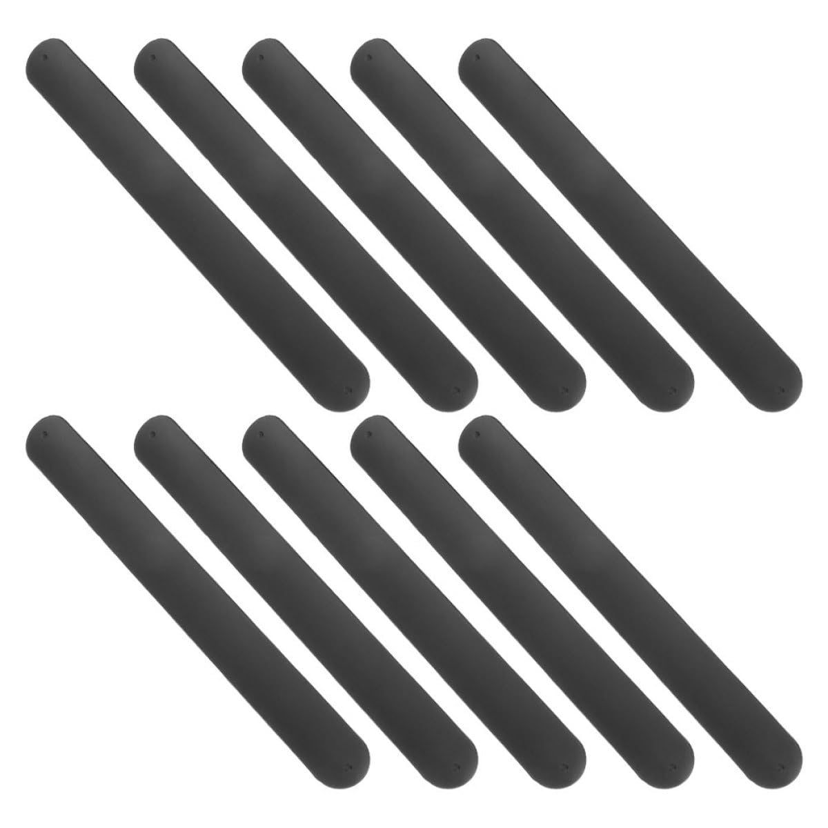 FUNNETOYU 10pcs Black Silicone Slap Bracelets, Blank Snap Wristbands for Party Favors, DIY Soft Silicone Sports Wristbands for Birthday Carnival and Event Decorations