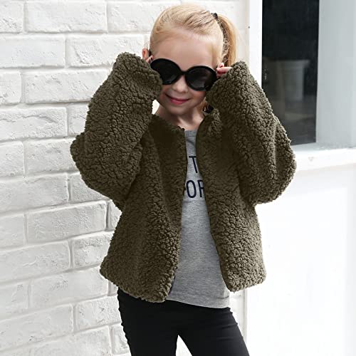 Baby Girls Faux Fur Coat Open Front Cardigan Kids Winter Fleece Jacket Warm Outwear Windproof Toddler Coat for Girls4