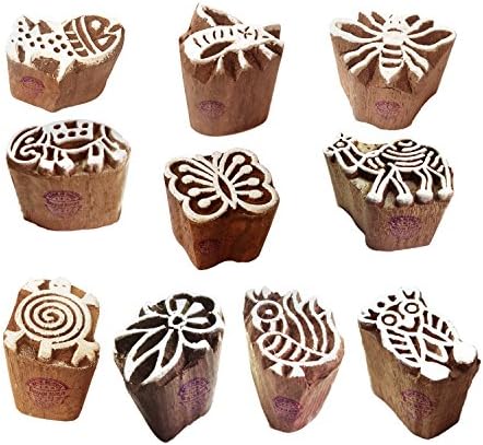 Royal Kraft Tattoo Print Blocks Beautiful Small Animal Design Wood Stamps (Set of 10)