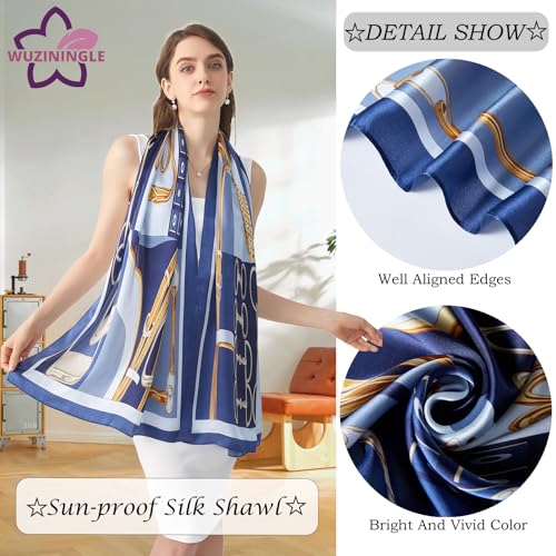 Silk Scarf for Women Hair 68"×21" Shawls and Wraps for Evening Dresses Satin Head Scarf Travel Scarf4