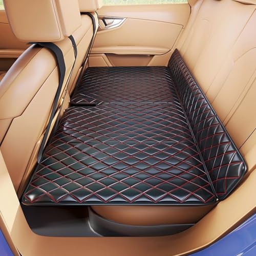 に適用 ハイエーススタンダード200系 車中泊 マット 後部座席 車内ベッド アウトドア キャンプ 折りたたみ式 収納袋付き 背もたれ付き カー用品 コンパクト収納 車 グッズ 防災 軽自動車 SUV MPV 対応 黒と赤