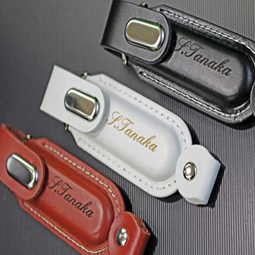 父の日 USBメモリ 名入れ 名前入り ギフト レザー 32GB 入学祝い 就職祝い 退職祝い 送別品 送別会 USBメモリー プレゼント ギフト 002-32 (ホワイト)