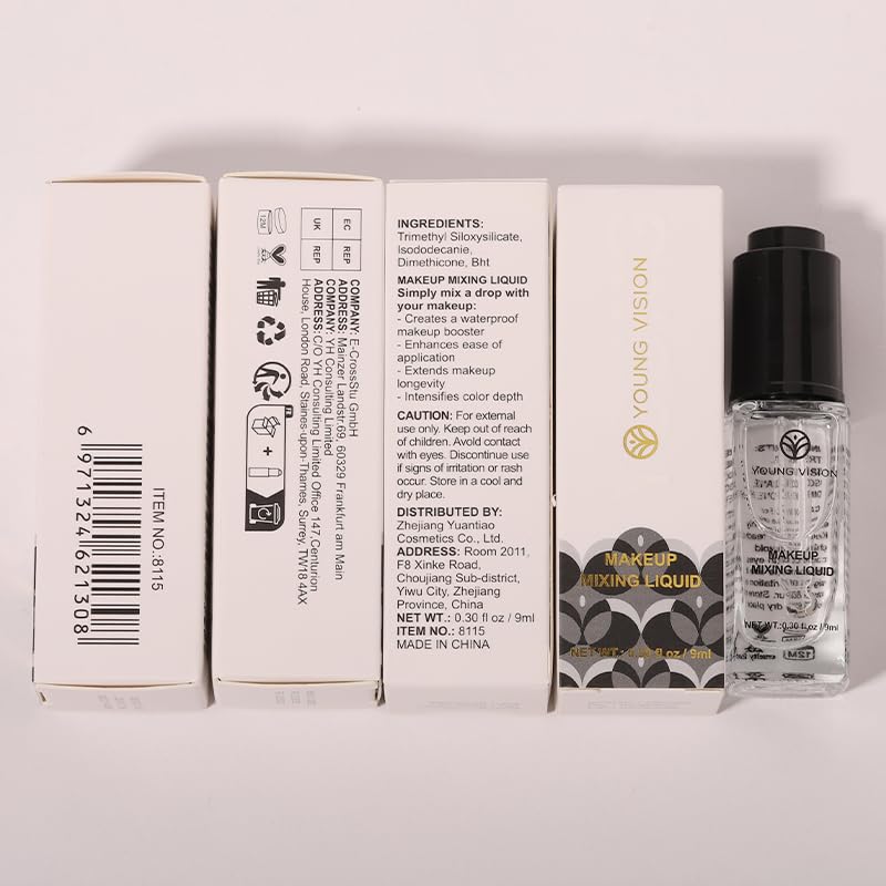 Líquido de mezcla de maquillaje - Medio de mezcla de sombra de ojos/base, sellador de delineador, potenciador de pigmentos, adhesivo con purpurina, convertidor de maquillaje personalizado 8