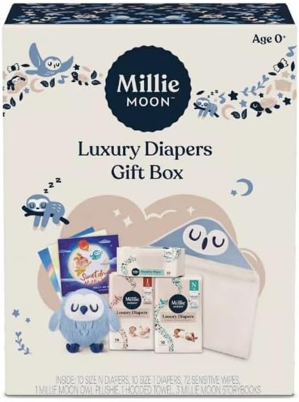 Millie Moon Luxury Disposable Diapers, Premium Gift Box Set, 20 Count Pack of 1