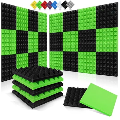 12 Piezas, Panel Acústico de Espuma Piramidal para Absorción de Sonido y Eliminación de Eco (Negro) miniatura 2