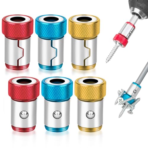 Upgraded Screwdriver Head Magnetic Ring, Universal Magnetic Screw Ring, Bit Magnetic Ring, Removable for 1/4 Inch / 6.35 mm Hex Screwdriver and Power Bits (6PCS)