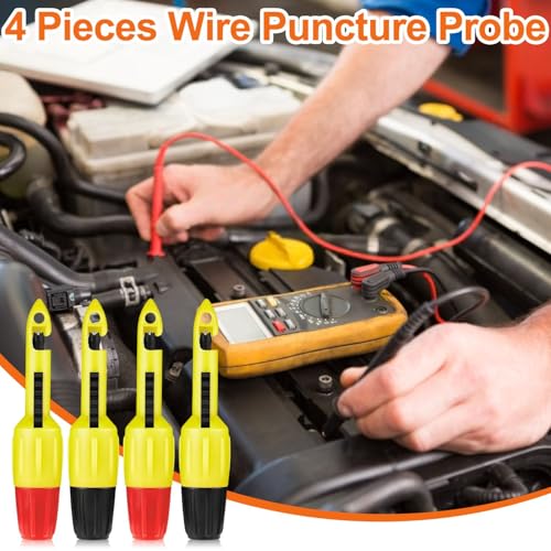 Image of 4pcs Wire Piercing Probe, Insulation Piercing Clip Set Wire Piercing Tool for Multimeter Voltage Voltmeter Thermometer Testing (2mm, 4mm)