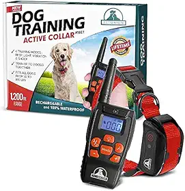 Coleira para treinamento de cães premium PT0Z1 da Pet Union para choque, totalmente à prova d 'água, alcance de 1200 pés (vermelha)
