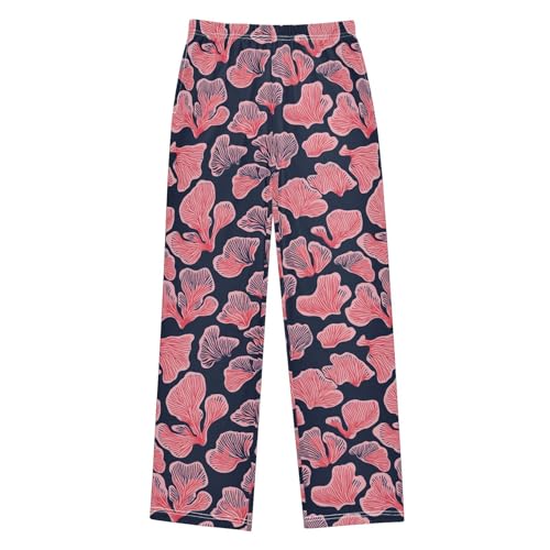 Boys' Pants Coral Seashell Pink Long Bottoms Jogger Pants Elastic Waist Trousers with Pockets S-XL