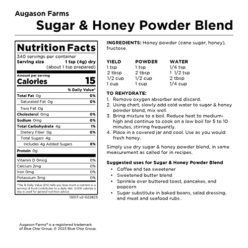 Augason Farm's Sugar & Honey Powder Blend #TOP2