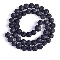 Bestewelry 62 perline di roccia lavica naturale da 8 mm tinte piatte rotonde chakra perline pietre preziose sciolte perline di guarigione energetica per braccialetti orecchini gioielli creazione
