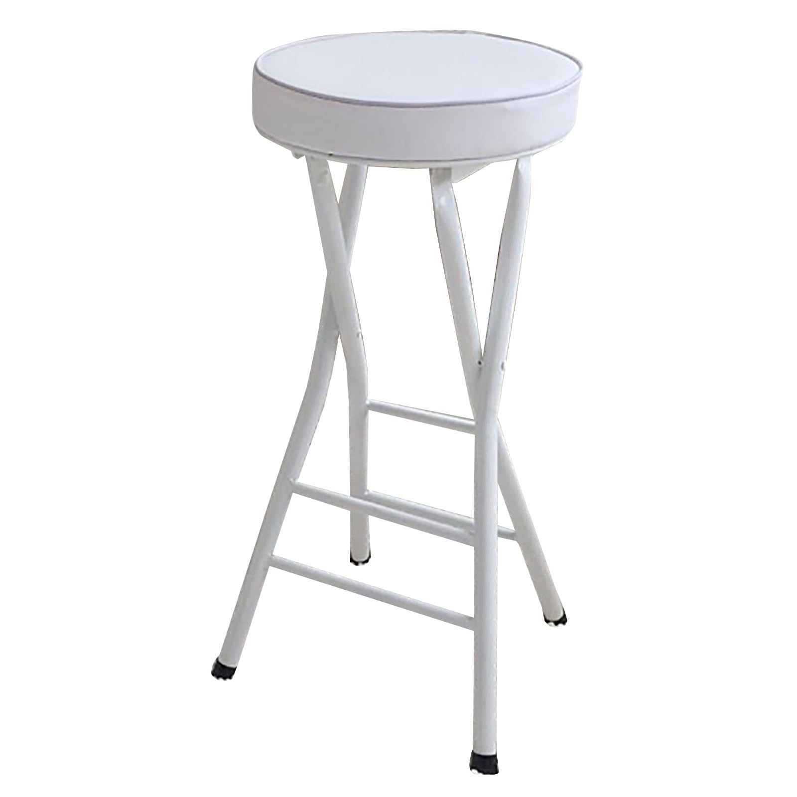 Silla plegable portátil para adultos, taburete plegable para cocina, hogar, camping, uso en interiores y exteriores (blanco, 1 unidad)