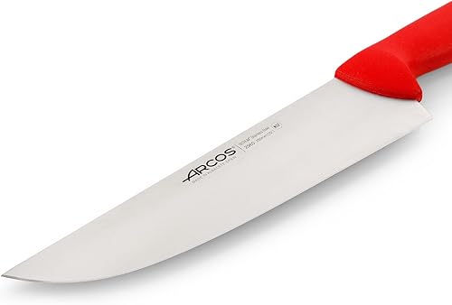 Miniatura 3 de Arcos Cuchillo de carnicero de acero inoxidable de 9 pulgadas. Cuchillo de cocina profesional para cortar carne, pescado y verduras. Mango