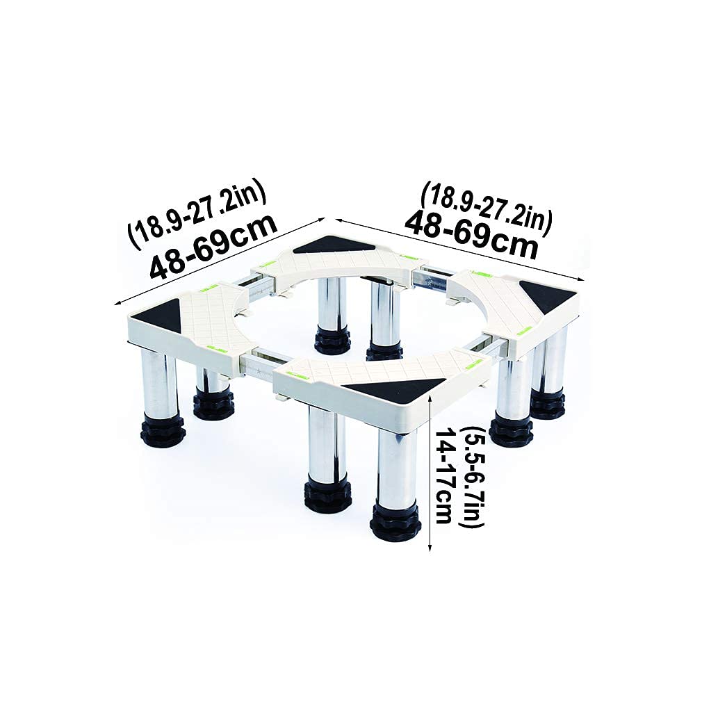 Soporte para Lavadora con Ancho Ajustable y Ruedas con Bloqueo, Carrito Universal para electrodomésticos (lavadoras y refrigeradores), Base Resistente, fácil de Mover.