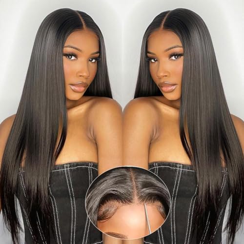 24 Inch Straight Lace Front Wig Glueless Pre Cut Wear and Go Glueless 13x4 Body Wave Lace Front Wig 24 Inch - Human Hair  main image 3