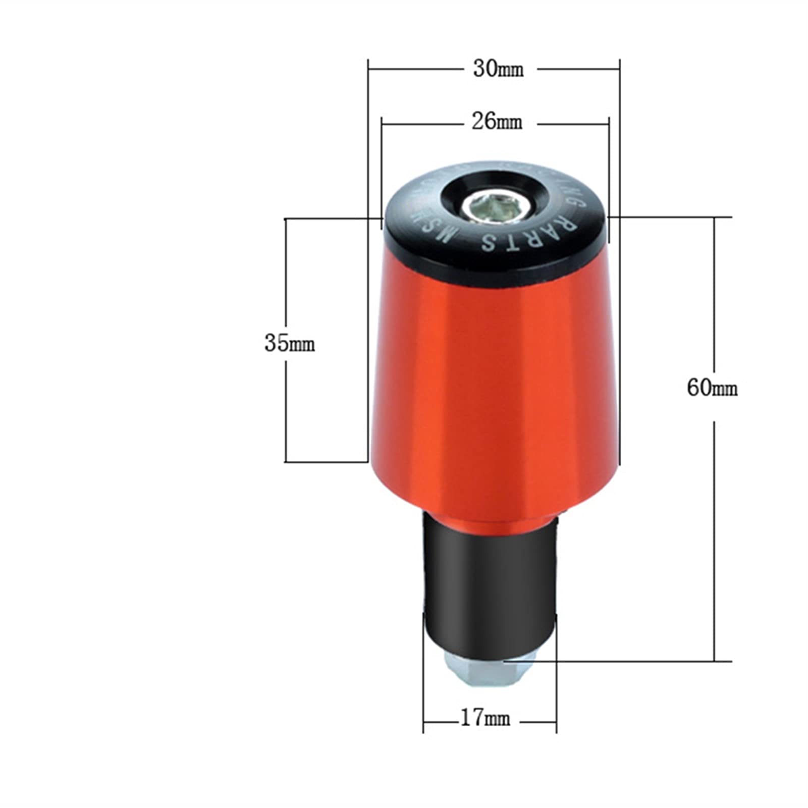WOODEY 1 Paio di Impugnature per estremità Manubrio Universali Il Diametro Interno di 17 Mm Manubrio Contrappeso per Moto Slider Plug (Color : 1 pair1)