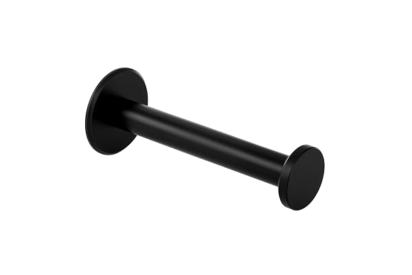 EVI Herrajes | Portarotolo di carta igienica nera | Autoadesivo o avvitabile | Acciaio Inox | Mod. 050PR1DUALNG
