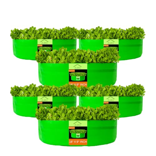 Image of Kingwell grow bags 18x9 inches pack of 6 Grow Bag For Terrace Garden Leafy Vegetable Plant Grow Bags Fruits Growing Containers For terrace Gardening