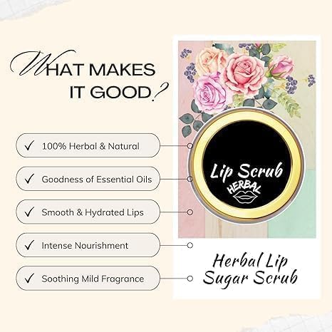 MI Lip Sugar Scrub Herbal Natural Essential Oils Exfoliating Balm Polish Scrubber for Men Women Smoked Dry Dark Chapped Lips to Lighten Pigmentation Dead Skin Tan Removal (10-gm) (Cow Ghee).