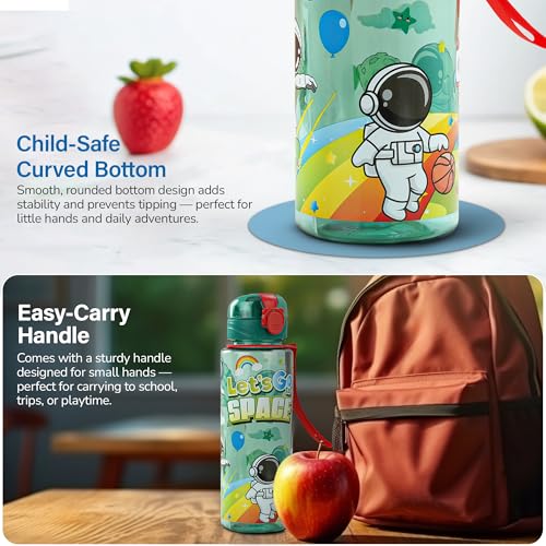 Image of BAYBEE Space 700ml Sipper Bottle for Kids, Anti-Spill Sippy Water Bottle- BPA Free |Sippy Cup, Baby Bottle Sippers | Sipper Water Bottle for Kids Infants & Toddlers 6 Months to 9 Years (Green)