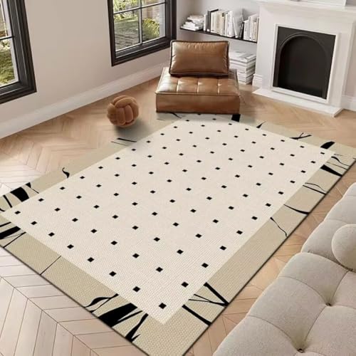 Tapis moderne noir et blanc à pois, l'élégance minimaliste