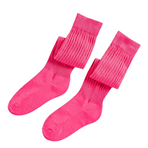 Image of Century Star Knee High Slouch Socks for Women - 80s 90s Scrunch Socks Soft Leg Warmers Stacked Boot Socks Holiday Daily