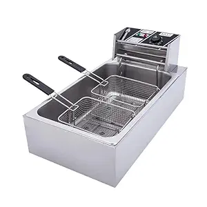 newBasics Deep Fryer Electric Stainless Steel with Variable Temperature Control - (12 Liters)