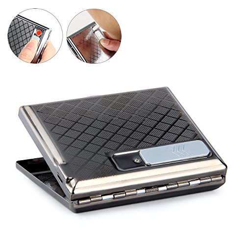 Latinaric Sin Llama Electrónico Recargable Encendedor Acero Inoxidable USB Canastilla De Cigarro