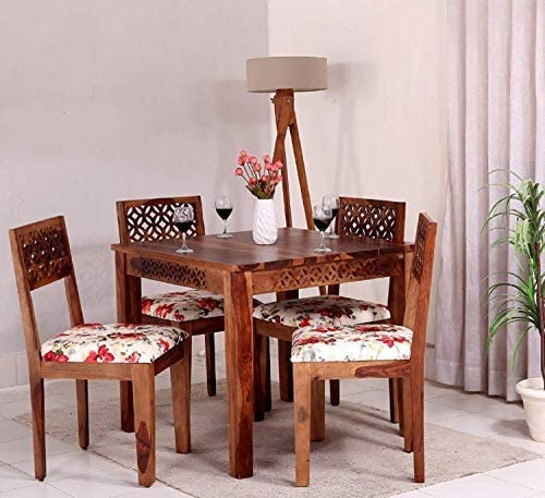 Ramdoot Furniture Wooden Dining Table 4 Seater | Four Seater Dinning Table with 4 Chairs for Home | Dining Room Sets for Restraunts | Sheesham Wood, Honey Finish & White (B0BFBDWN78) Amazon Price History, Amazon Price Tracker