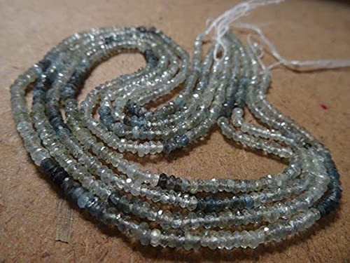 Aigue-marine mousse facettée 2-4mm : perles naturelles pour création