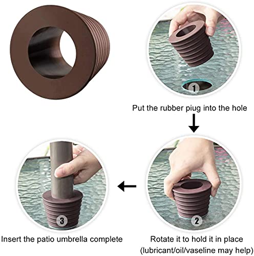 Umbrella Cone Wedge For Patio Table Hole Opening Or Parasol Base Stand 1.8 To 2.4 Inch Umbrella Pole Diameter 1 1/2 Inch （Black） (Black 2 Packs) #TOP2