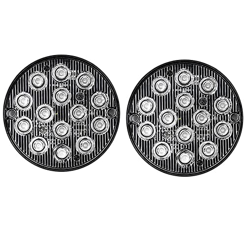 Mincar Luz De Trabajo LED Redonda De 42W Luz De Inundación De 4800LM Lámpara Antiniebla Luz De Marcha 12V 24V para 4X4 Todoterreno 2 Uds,Azul