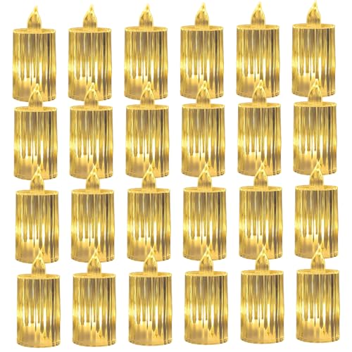24 velas LED con pilas de té sin llama efecto parpadeante 2