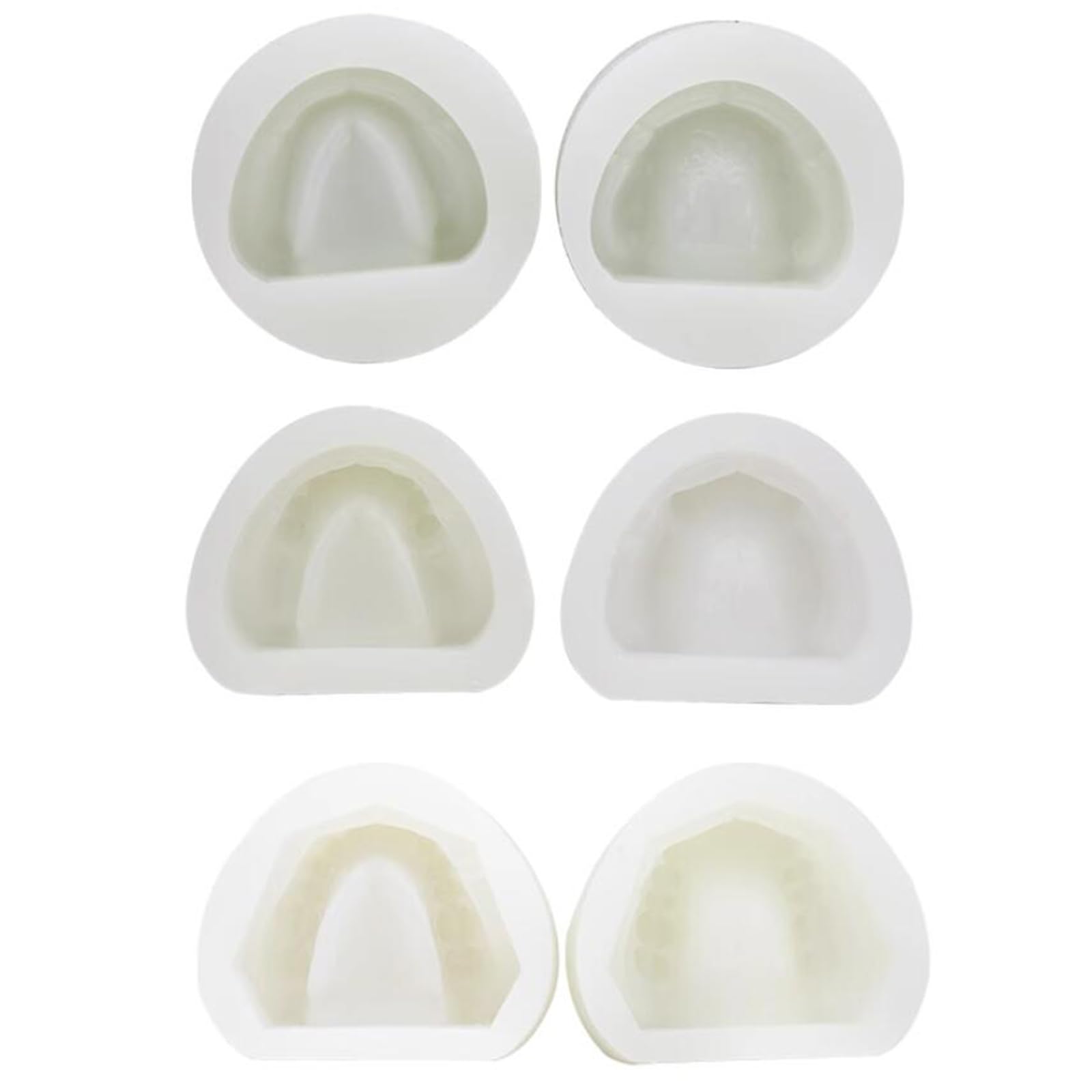 6 stampi dentali in gomma morbida, per bocca completa, standard, dentali, negativi